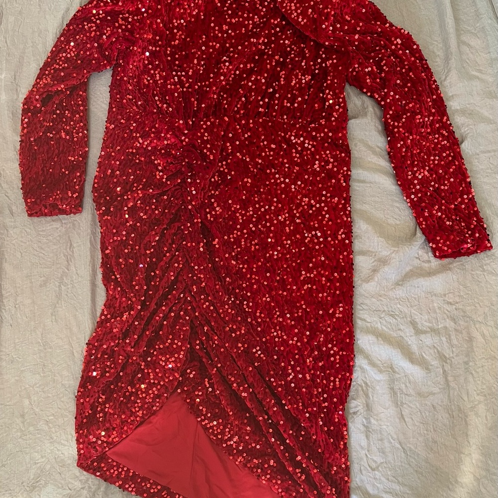 Eloquii Vibrant Red Sequin Dress